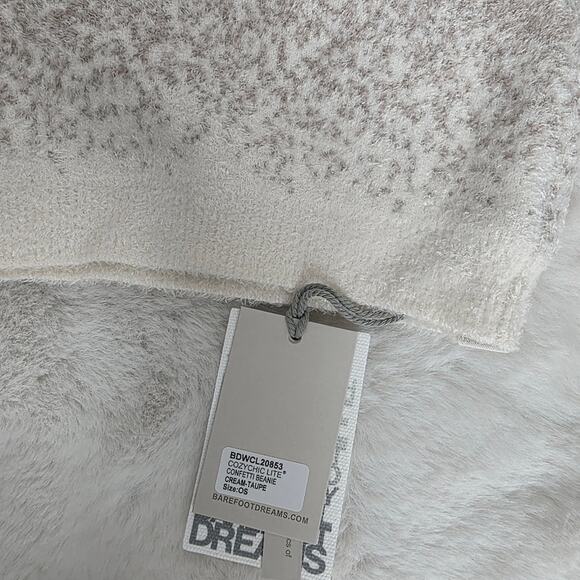 Barefoot Dreams CozyChic Lite Confetti Beanie Cream Taupe Knit Slouchy NWT OS main image 9